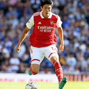 Arsenal's Tomiyasu in Action: Arsenal vs. Leicester City, 2022-23 Premier League