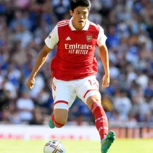 Arsenal's Tomiyasu in Action: Arsenal vs. Leicester City, 2022-23 Premier League Arsenal's Tomiyasu in Action: Arsenal vs. Leicester City, 2022-23 Premier League