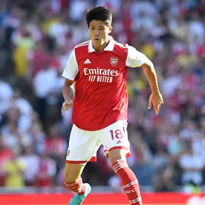 Arsenal's Tomiyasu in Action against Leicester City - Premier League 2022-23