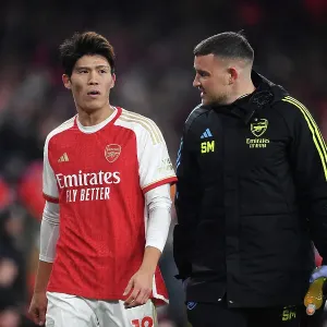 Arsenal's Tomiyasu Suffers Injury in Arsenal vs. Wolverhampton Clash (2023-24)
