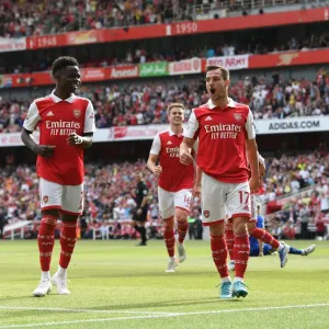 Arsenal's Triumph: Cedric Soares Scores the Third Goal vs. Everton (May 2022)