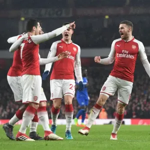 Arsenal's Triumph: Celebrating Ramsey, Iwobi, Mkhitaryan's Goals vs Everton (2017-18)