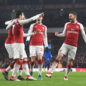 Arsenal's Triumph: Celebrating Ramsey, Iwobi, Mkhitaryan's Goals vs Everton (2017-18)