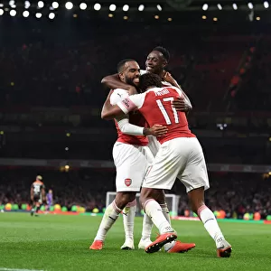 Arsenal's Triumph: Lacazette, Welbeck, Iwobi Celebrate Goals Against Brentford in Carabao Cup