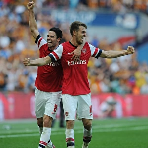 Arsenal's Triumph: Ramsey and Arteta's FA Cup Victory Celebration (Arsenal vs Hull City, 2014)