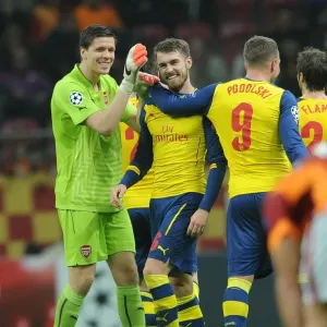 Arsenal's Triumph: Ramsey, Podolski, Szczesny Celebrate Goals Against Galatasaray in Champions League Arsenal's Triumph: Ramsey, Podolski, Szczesny Celebrate Goals Against Galatasaray in Champions League