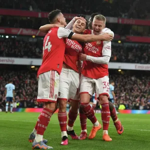 Arsenal's Triumph: Trossard, Xhaka, and Zinchenko Celebrate Goal Against Brentford Arsenal's Triumph: Trossard, Xhaka, and Zinchenko Celebrate Goal Against Brentford
