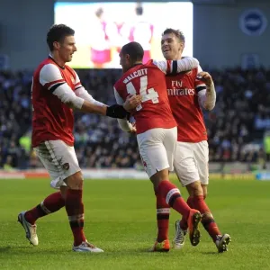 Arsenal's Triumph: Walcott, Giroud, and Ramsey's Goal Celebrations vs. Brighton (FA Cup 2012-13)