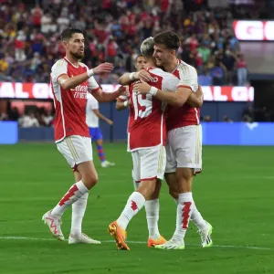 Arsenal's Trossard Scores Four: A Pre-Season Thriller - Arsenal Stuns FC Barcelona at SoFi Stadium (2023-24)