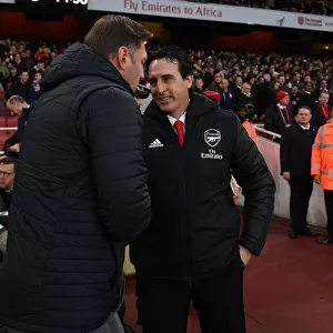 Arsenal's Unai Emery and Southampton's Ralph Hasenhuttl Exchange Greetings Before Premier League Clash at Emirates Stadium