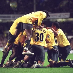 Arsenal's Unforgettable Victory: Adebayor's Goal Celebration vs. Everton in the Carling Cup