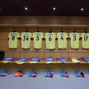 Arsenal's United Team Spirit: Pre-Match Huddle Before Aston Villa vs Arsenal, Premier League 2021-22