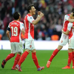 Arsenal's Unstoppable Duo: Alexis Sanchez and Gabriel Celebrate FA Cup Semi-Final Goals (2015)