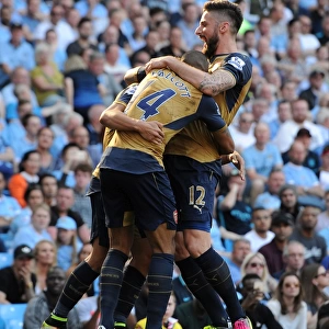 Arsenal's Unstoppable Duo: Sanchez and Giroud Celebrate Goals Against Manchester City (May 2016)