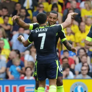 Arsenal's Unstoppable Duo: Sanchez and Walcott Celebrate Goals Against Watford (2016-17) Arsenal's Unstoppable Duo: Sanchez and Walcott Celebrate Goals Against Watford (2016-17)