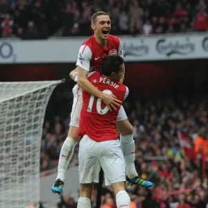 Arsenal's Unstoppable Duo: Vermaelen and van Persie's Goal Celebration (2011-12)