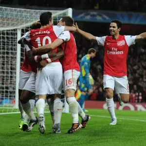Arsenal's Van Persie Scores First Goal: Arsenal FC vs. Borussia Dortmund, UEFA Champions League 2011-12