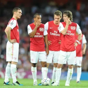Arsenal's Vermaelen, Walcott, Ramsey, and Rosicky Prepare for Udinese Clash in 2011-12 Champions League