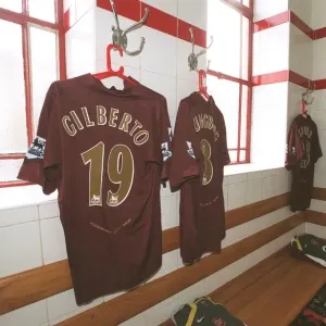 Arsenal's Victory: Arsenal FC Changing Room after Securing a 2-0 Win over Newcastle United in the FA Premier League at Highbury, London (2005) Arsenal's Victory: Arsenal FC Changing Room after Securing a 2-0 Win over Newcastle United in the FA Premier League at Highbury, London (2005)