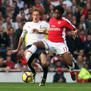 Arsenal's Victory: Alex Song vs. Peter Crouch in the Intense Arsenal 3:0 Tottenham Hotspur Barclays Premier League Clash at Emirates Stadium (October 31, 2009) Arsenal's Victory: Alex Song vs. Peter Crouch in the Intense Arsenal 3:0 Tottenham Hotspur Barclays Premier League Clash at Emirates Stadium (October 31, 2009)