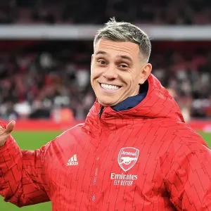 Arsenal's Victory: Leandro Trossard Celebrates at Emirates Stadium (Arsenal v Burnley 2023-24) Arsenal's Victory: Leandro Trossard Celebrates at Emirates Stadium (Arsenal v Burnley 2023-24)
