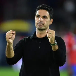 Arsenal's Victory: Mikel Arteta Celebrates at Selhurst Park (Crystal Palace vs Arsenal 2023-24) Arsenal's Victory: Mikel Arteta Celebrates at Selhurst Park (Crystal Palace vs Arsenal 2023-24)