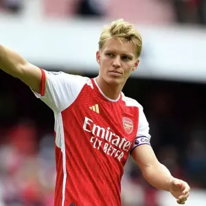 Arsenal's Victory: Odegaard Acknowledges Fans After Arsenal v Nottingham Forest (2023-24) Arsenal's Victory: Odegaard Acknowledges Fans After Arsenal v Nottingham Forest (2023-24)