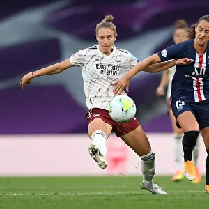 Arsenal's Vivianne Miedema Fights for Control in UEFA Women's Champions League: Arsenal vs. Paris Saint-Germain