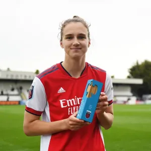 Arsenal's Vivianne Miedema Receives Player of the Match Award vs. Aston Villa in FA WSL Arsenal's Vivianne Miedema Receives Player of the Match Award vs. Aston Villa in FA WSL
