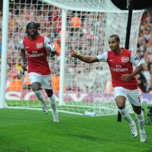 Arsenal's Walcott and Gervinho: Celebrating a Goal in the 2011-12 UEFA Champions League (vs Udinese)