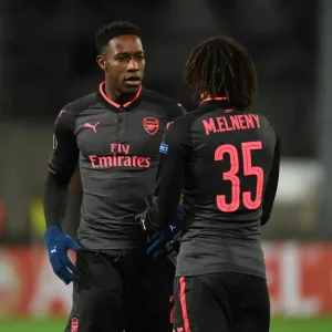 Arsenal's Welbeck and Elneny in Action against Ostersunds FK in Europa League Arsenal's Welbeck and Elneny in Action against Ostersunds FK in Europa League