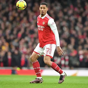 Arsenal's William Saliba in Action against AFC Bournemouth, Premier League 2022-23