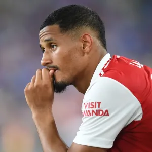 Arsenal's William Saliba in Action: Arsenal vs. Everton Pre-Season Clash in Baltimore