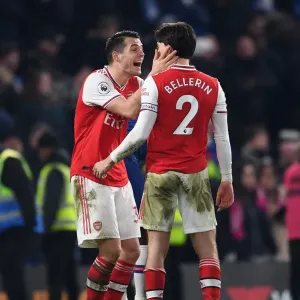 Arsenal's Xhaka and Bellerin Celebrate Premier League Victory Over Chelsea