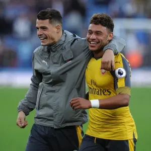 Arsenal's Xhaka and Oxlade-Chamberlain Celebrate Burnley Victory Arsenal's Xhaka and Oxlade-Chamberlain Celebrate Burnley Victory