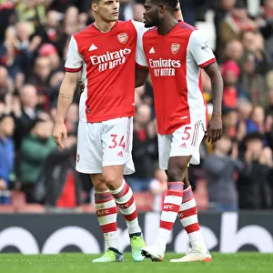 Arsenal's Xhaka and Partey in Action against Manchester City - Premier League 2021-22