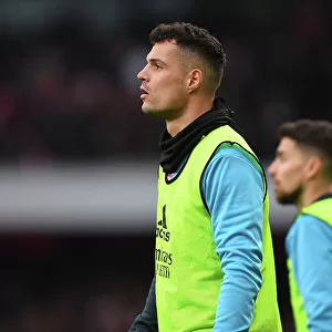 Arsenal's Xhaka Ready to Sub in: Arsenal FC vs AFC Bournemouth, Premier League 2022-23