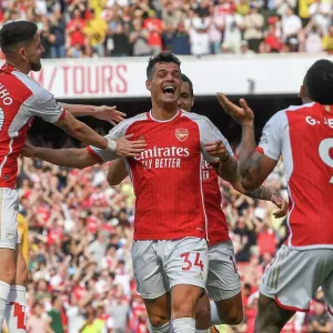 Arsenal's Xhaka Scores First Goal: Arsenal FC vs. Wolverhampton Wanderers, Premier League 2022-23 Arsenal's Xhaka Scores First Goal: Arsenal FC vs. Wolverhampton Wanderers, Premier League 2022-23