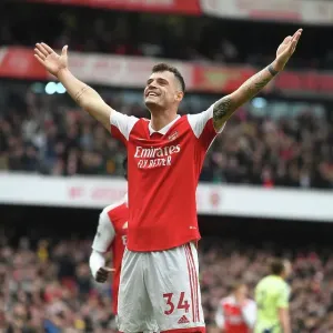Arsenal's Xhaka Scores Fourth Goal in Thrilling Arsenal v Leeds United Premier League Match, April 2023 Arsenal's Xhaka Scores Fourth Goal in Thrilling Arsenal v Leeds United Premier League Match, April 2023