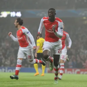 Arsenal's Yaya Sanogo Scores in Champions League Clash Against Borussia Dortmund