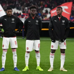 Arsenal's Young Talents: Ainsley Maitland-Niles, Bukayo Saka, and Eddie Nketiah Before UEFA Europa League Match vs Qarabag