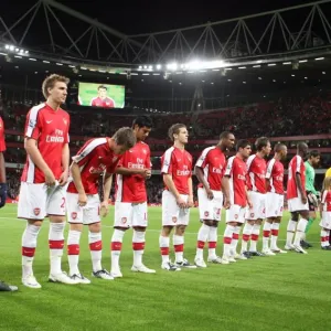 Arsenals youngest ever team line up before the match Arsenals youngest ever team line up before the match