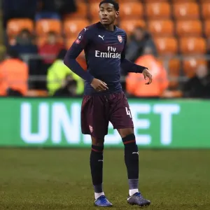 Arsenal's Zech Medley in FA Cup Action against Blackpool