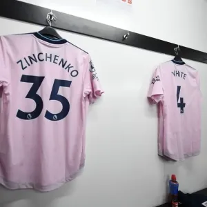 Arsenal's Zinchenko Jersey in Arsenal Changing Room before Crystal Palace Match (2022-23)