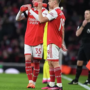 Arsenal's Zinchenko and Trossard Clash in Arsenal vs. Brentford Premier League Showdown