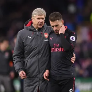 Arsene Wenger and Aaron Ramsey Celebrate Arsenal's Victory over Burnley Arsene Wenger and Aaron Ramsey Celebrate Arsenal's Victory over Burnley