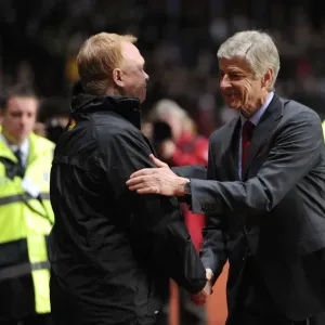 Arsene Wenger and Alex McLeish: A Pre-Match Handshake at Aston Villa vs. Arsenal (2011-12)