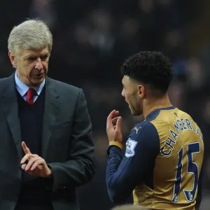 Arsene Wenger and Alex Oxlade-Chamberlain: United on the Touchline at Aston Villa vs. Arsenal, Premier League 2015-16 Arsene Wenger and Alex Oxlade-Chamberlain: United on the Touchline at Aston Villa vs. Arsenal, Premier League 2015-16