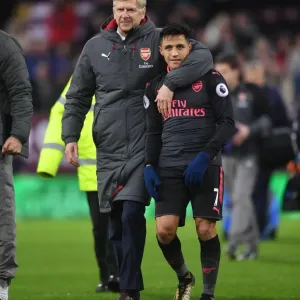 Arsene Wenger and Alexis Sanchez Celebrate Arsenal's Victory over Burnley Arsene Wenger and Alexis Sanchez Celebrate Arsenal's Victory over Burnley