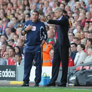 Arsene Wenger at Anfield: Liverpool vs. Arsenal, 15-8-2010, Barclays Premier League